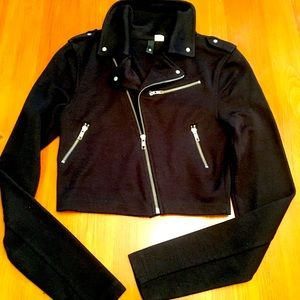 Cropped Black Zip Up